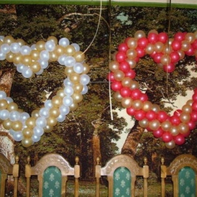 Оформление зала на свадьбу шарами