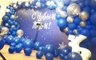 Оформление шарами на новый год