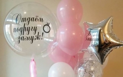 Оформление шарами на девичник