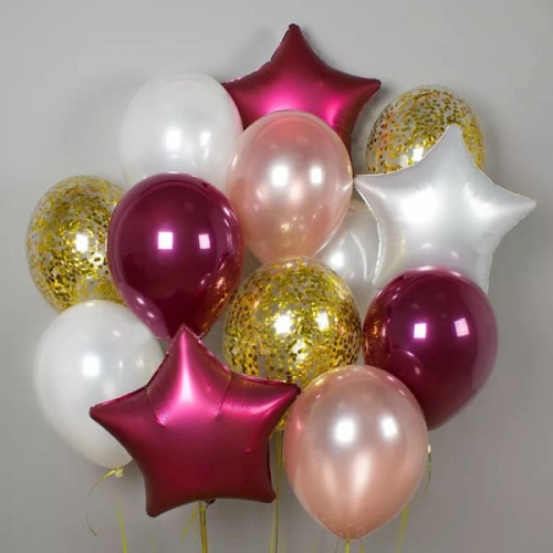 Гелиевые шары с конфетти и звездами
