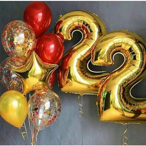 Композиция гелиевых шаров на День рождения