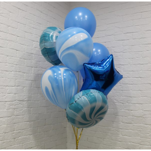 Фонтан из 7 гелиевых шаров