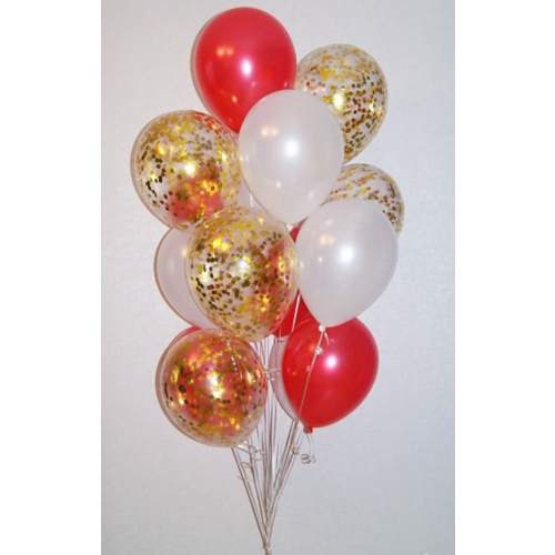 Фонтан из 15 гелиевых шаров