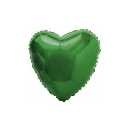 Шар 4'/10 см Сердце / зеленый